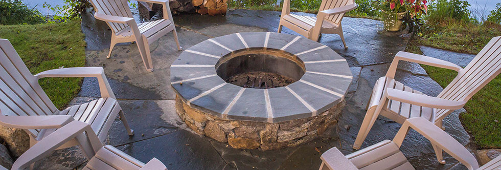 Firepit and hardscape circle
