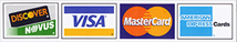We accept Discover, Visa, MasterCard, and AMEX